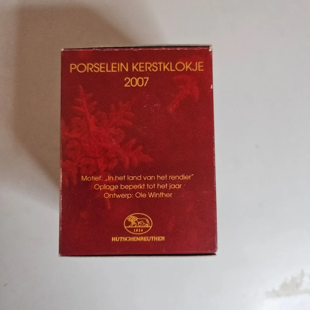 Hutschenreuther 2007 Christmas Bell Im Rentierland Ole Winther Ornament
